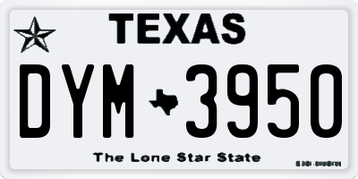TX license plate DYM3950