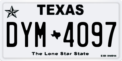 TX license plate DYM4097