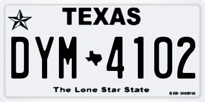 TX license plate DYM4102