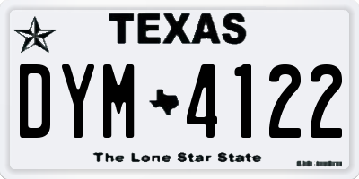 TX license plate DYM4122