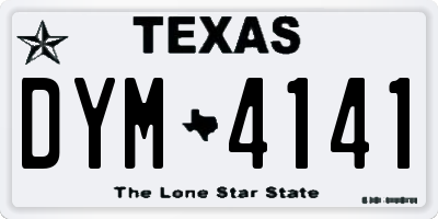 TX license plate DYM4141