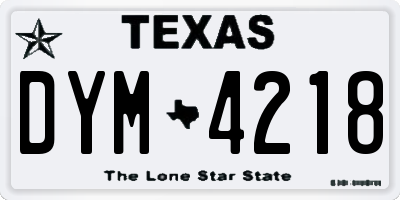 TX license plate DYM4218