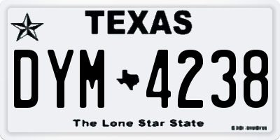 TX license plate DYM4238
