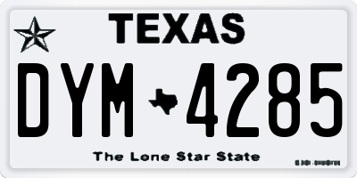 TX license plate DYM4285