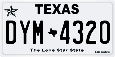 TX license plate DYM4320
