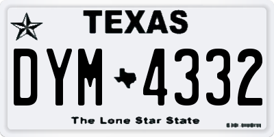 TX license plate DYM4332