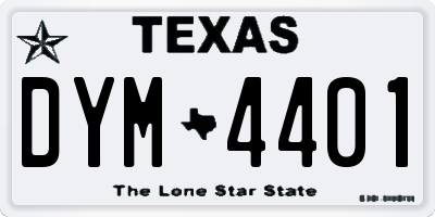TX license plate DYM4401