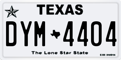 TX license plate DYM4404