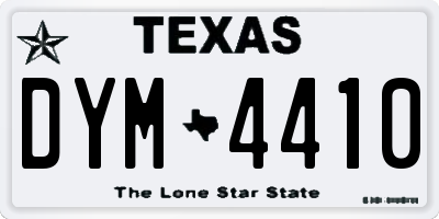 TX license plate DYM4410