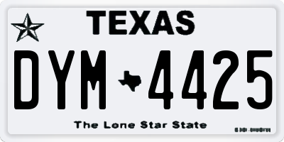 TX license plate DYM4425