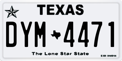 TX license plate DYM4471