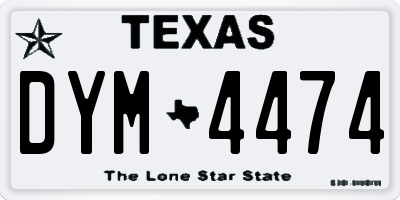 TX license plate DYM4474