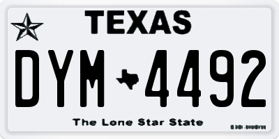 TX license plate DYM4492