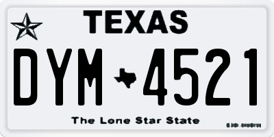 TX license plate DYM4521