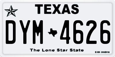 TX license plate DYM4626