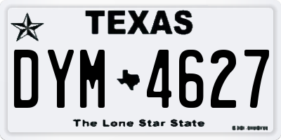 TX license plate DYM4627