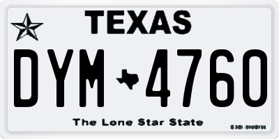 TX license plate DYM4760