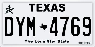 TX license plate DYM4769