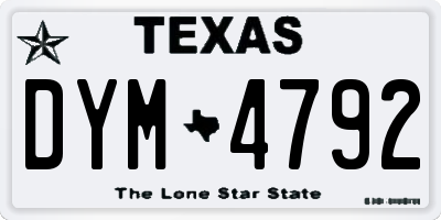 TX license plate DYM4792