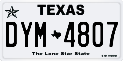 TX license plate DYM4807