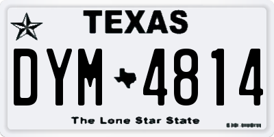 TX license plate DYM4814