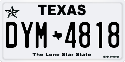 TX license plate DYM4818