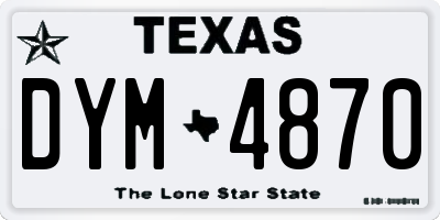 TX license plate DYM4870