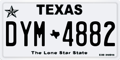 TX license plate DYM4882