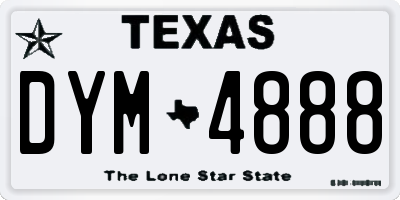 TX license plate DYM4888