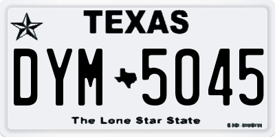 TX license plate DYM5045