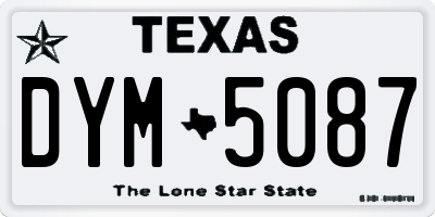 TX license plate DYM5087
