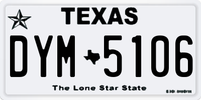 TX license plate DYM5106