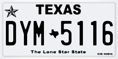 TX license plate DYM5116