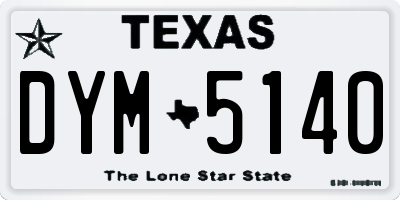 TX license plate DYM5140