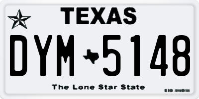 TX license plate DYM5148