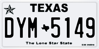 TX license plate DYM5149