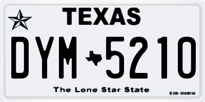 TX license plate DYM5210