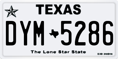 TX license plate DYM5286