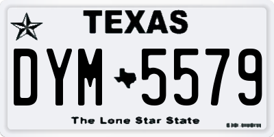 TX license plate DYM5579