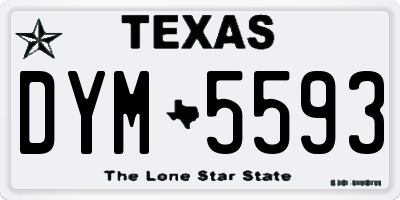 TX license plate DYM5593