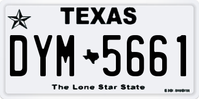 TX license plate DYM5661