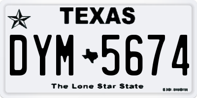 TX license plate DYM5674