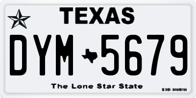 TX license plate DYM5679