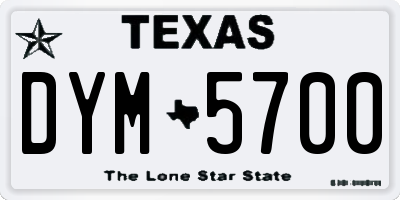 TX license plate DYM5700