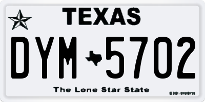 TX license plate DYM5702
