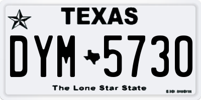 TX license plate DYM5730