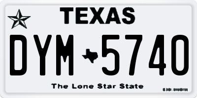 TX license plate DYM5740