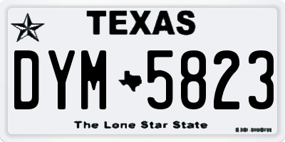 TX license plate DYM5823