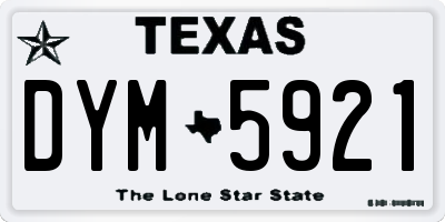 TX license plate DYM5921