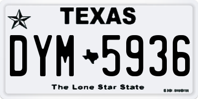 TX license plate DYM5936